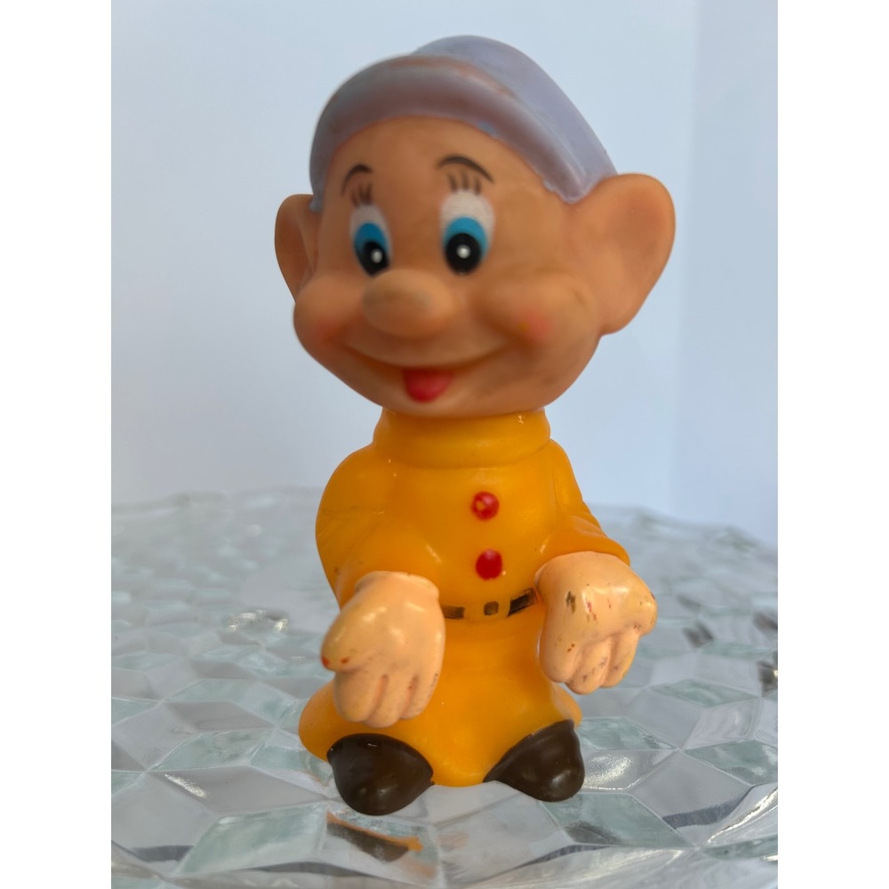 Vintage 1960s Disney Snow White Dopey PVC Figure Hong Kong Collectible